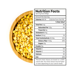 Organic Yellow Chana Dal 500g -100% Vegan, Unpolished, Gluten Free And No Pesticides