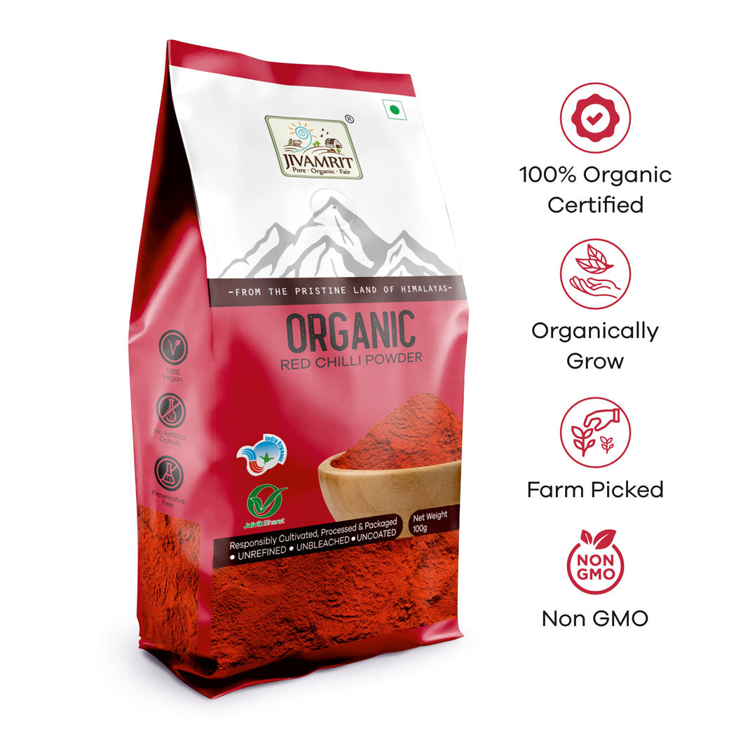 Organic Red Chilli Powder 100g - Organic Healthy Spices Organic Red Chilli Powder 100g - Organic Healthy Spices