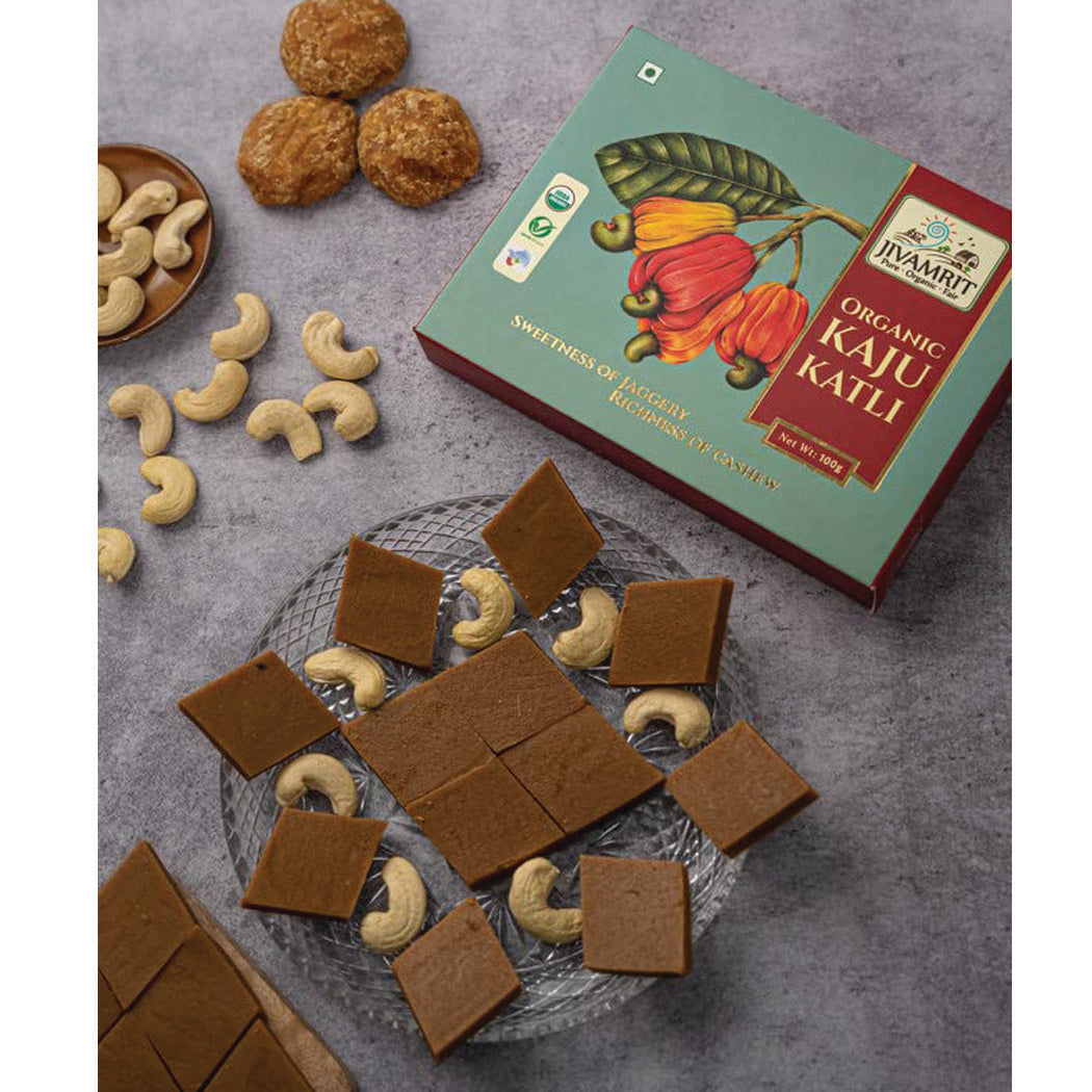 Organic Jaggery Kaju Katli 250g - Organic Sweeteners